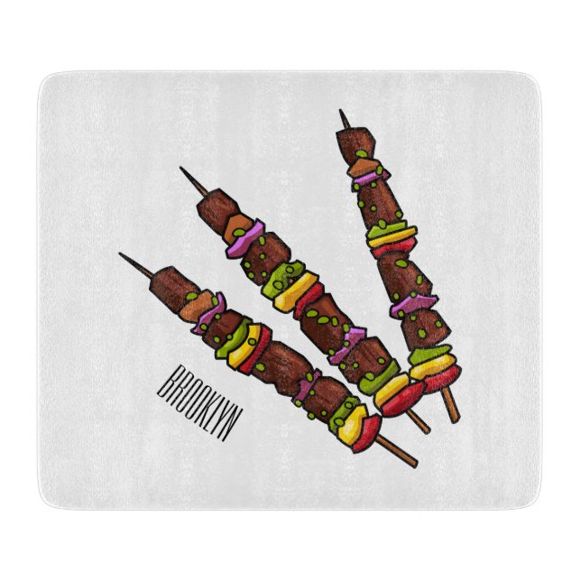 illustration av tecknaden Kebab eller kabob (Framsidan)