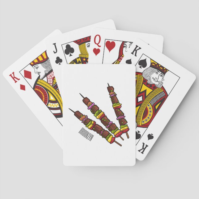 illustration av tecknaden Kebab eller kabob Casinokort (Baksidan)