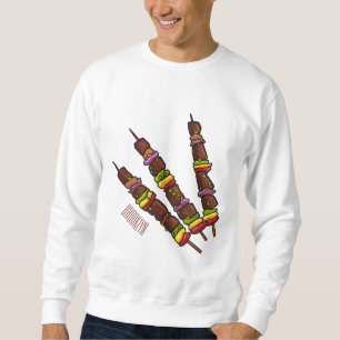 illustration av tecknaden Kebab eller kabob Lång Ärmad Tröja
