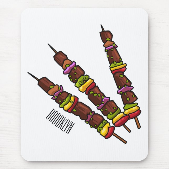 illustration av tecknaden Kebab eller kabob Musmatta (Framsidan)
