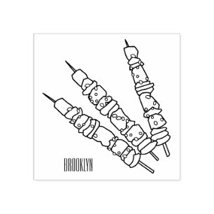 illustration av tecknaden Kebab eller kabob Stämpel