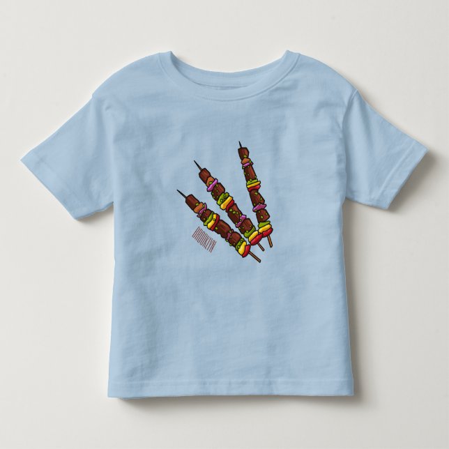 illustration av tecknaden Kebab eller kabob T Shirt (Framsida)