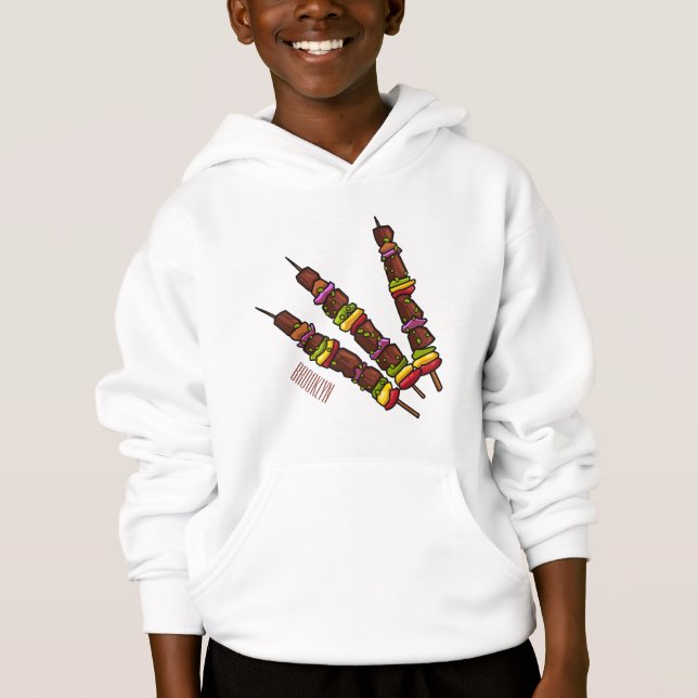 illustration av tecknaden Kebab eller kabob T Shirt (Framsida)