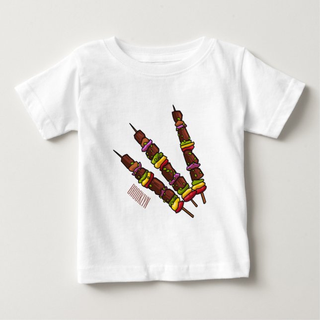 illustration av tecknaden Kebab eller kabob T Shirt (Framsida)