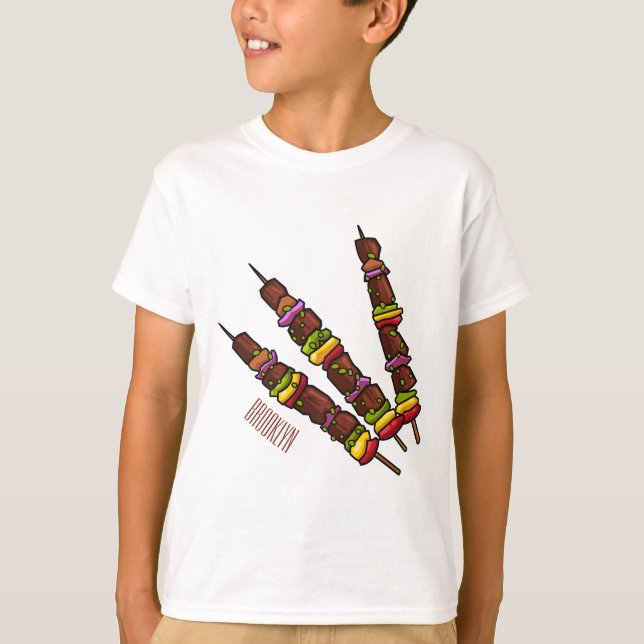 illustration av tecknaden Kebab eller kabob T Shirt (Framsida)