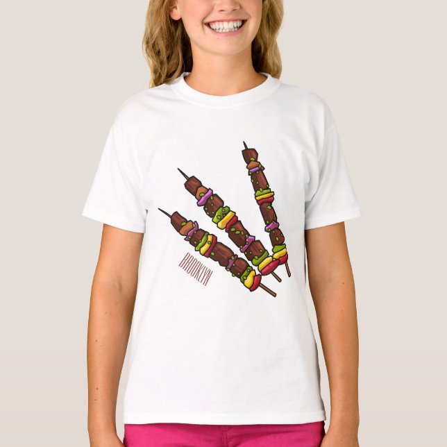illustration av tecknaden Kebab eller kabob T Shirt (Framsida)