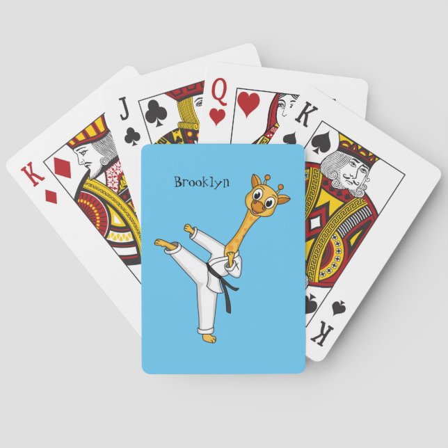 illustration av tecknaden kung fu giraffe casinokort (Baksidan)
