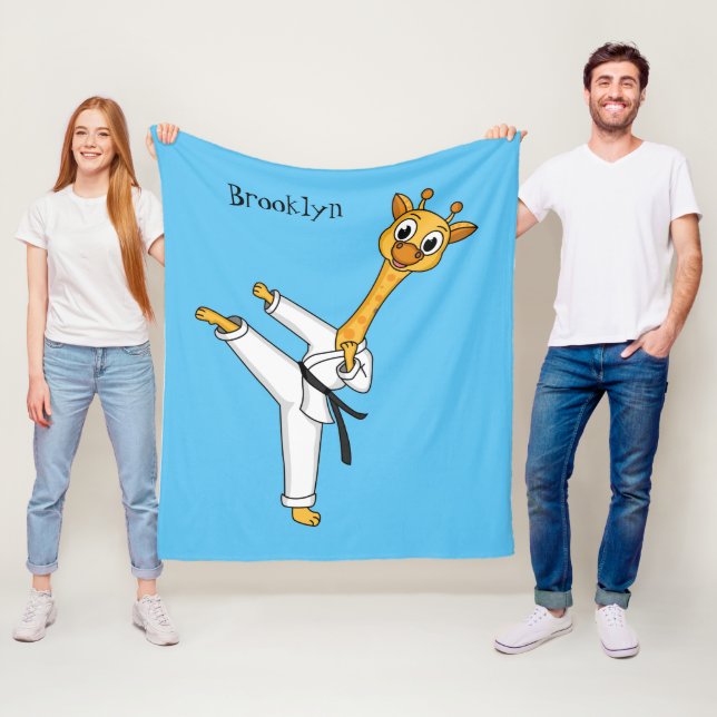 illustration av tecknaden kung fu giraffe fleecefilt (På plats)