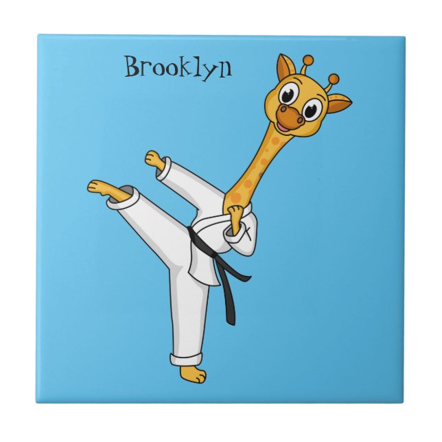 illustration av tecknaden kung fu giraffe kakelplatta (Framsidan)