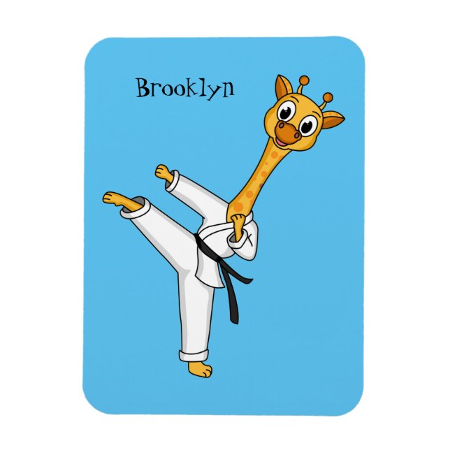 illustration av tecknaden kung fu giraffe magnet (Vertikal)