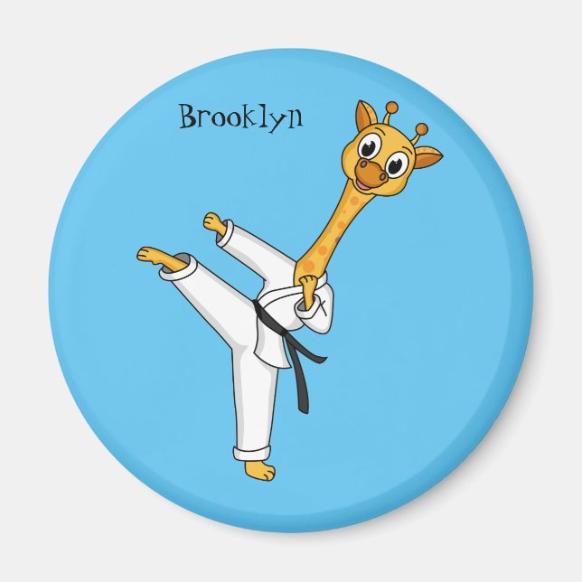 illustration av tecknaden kung fu giraffe magnet (Framsidan)
