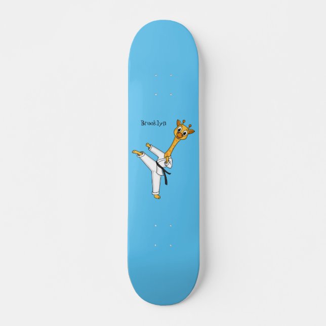 illustration av tecknaden kung fu giraffe  mini skateboard bräda 18,5 cm (Framsida)