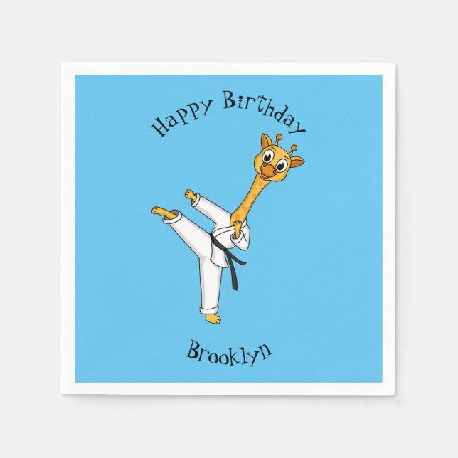illustration av tecknaden kung fu giraffe pappersservett (Framsidan)