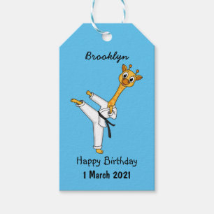 illustration av tecknaden kung fu giraffe presentetikett