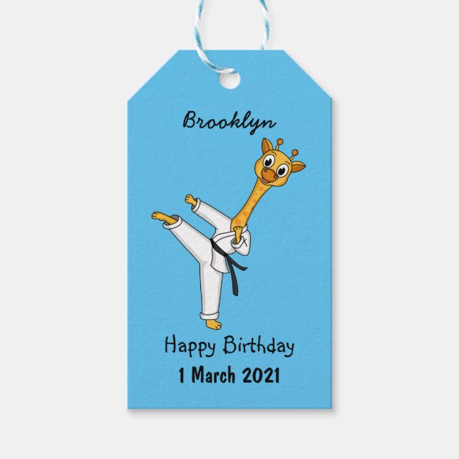 illustration av tecknaden kung fu giraffe presentetikett (Framsidan)