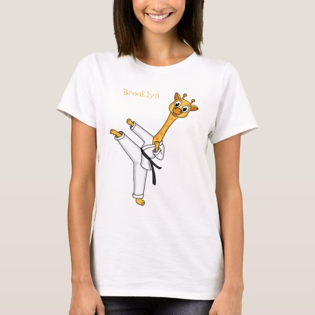 illustration av tecknaden kung fu giraffe t shirt (Framsida)