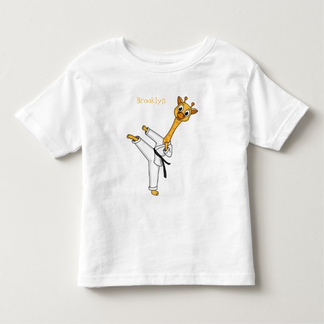 illustration av tecknaden kung fu giraffe t shirt (Framsida)