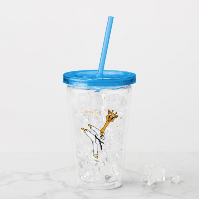 illustration av tecknaden kung fu giraffe take away mugg (Baksida Ice)
