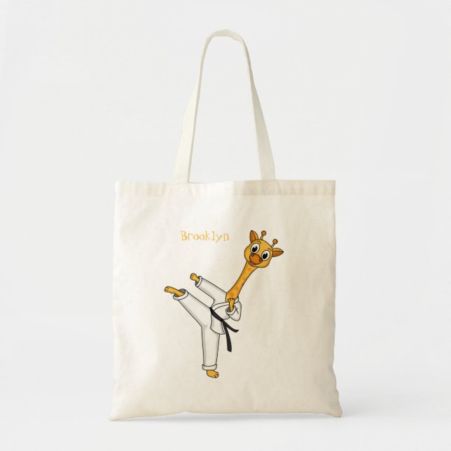 illustration av tecknaden kung fu giraffe tygkasse (Framsidan)