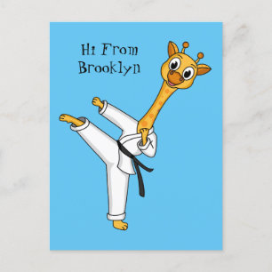 illustration av tecknaden kung fu giraffe vykort