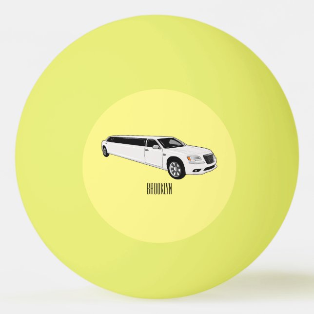 illustration av tecknaden Limousinus Pingisboll (Framsidan)