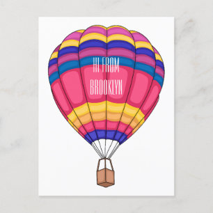illustration av tecknaden luftballong vykort