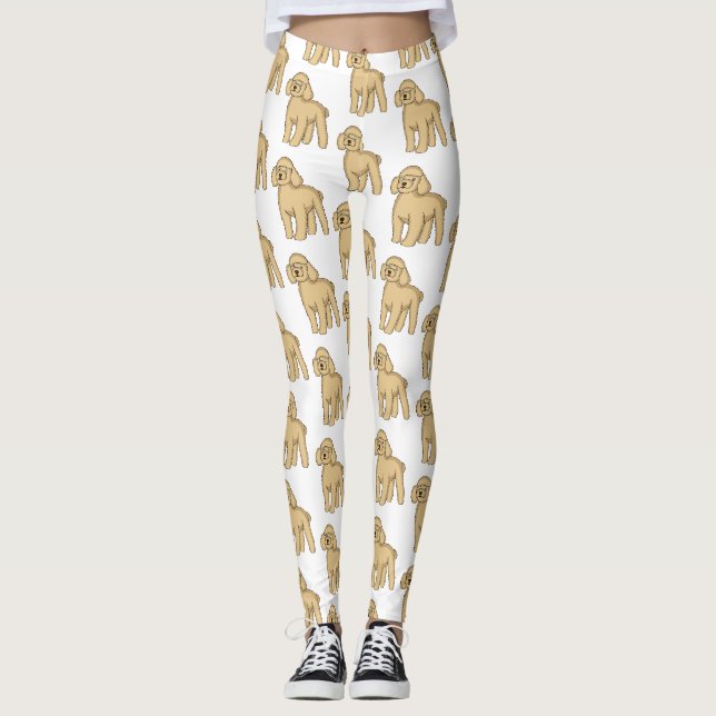 illustration av tecknaden Lycklig brunbrun pudel Leggings (Framsida)