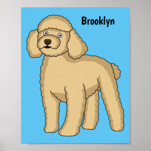 illustration av tecknaden Lycklig brunbrun pudel Poster