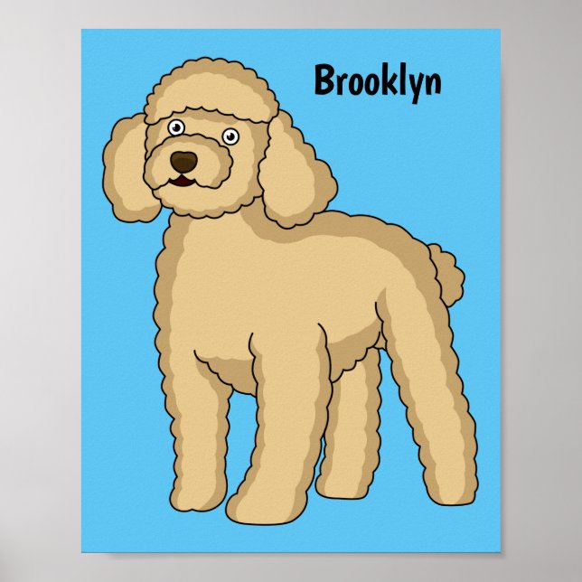 illustration av tecknaden Lycklig brunbrun pudel Poster (Framsidan)
