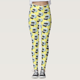 illustration av tecknaden lycklig campervan leggings