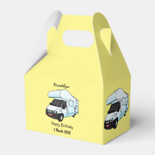 illustration av tecknaden lycklig campervan presentaskar