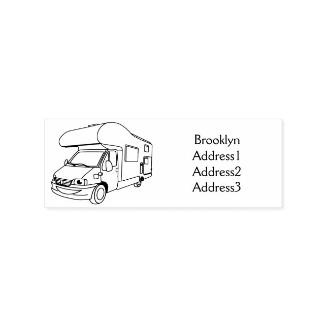 illustration av tecknaden lycklig campervan stämpel (Tryck)