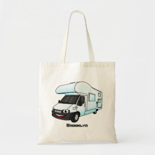 illustration av tecknaden lycklig campervan tygkasse