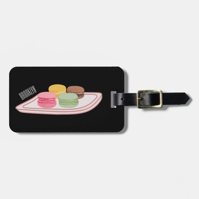 illustration av tecknaden Macaron Bagagebricka (Horisontell Framsida)
