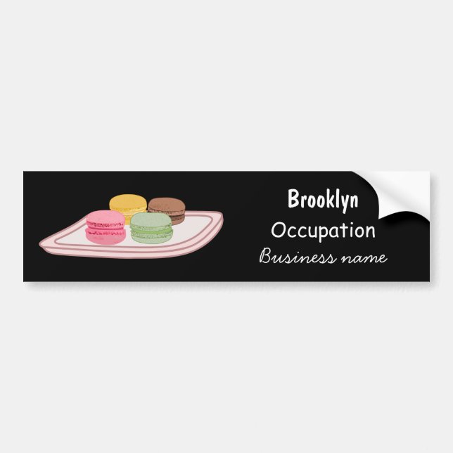 illustration av tecknaden Macaron Bildekal (Framsidan)
