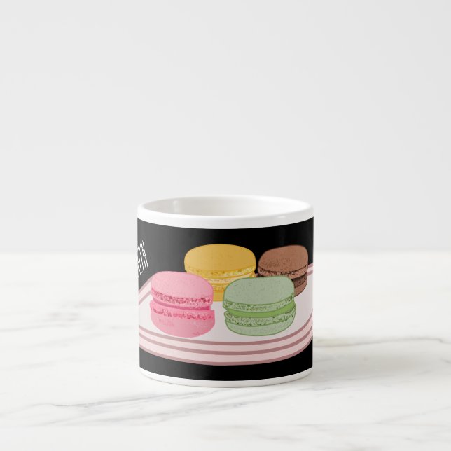 illustration av tecknaden Macaron Espressomugg (Framsidan)