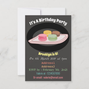 illustration av tecknaden Macaron Inbjudningar