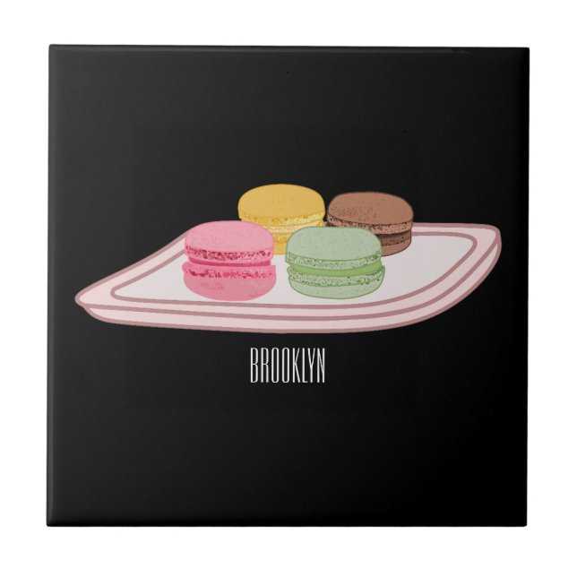 illustration av tecknaden Macaron Kakelplatta (Framsidan)