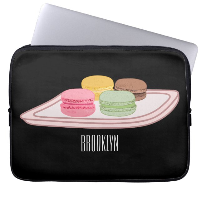 illustration av tecknaden Macaron Laptop Fodral (Framsidan)