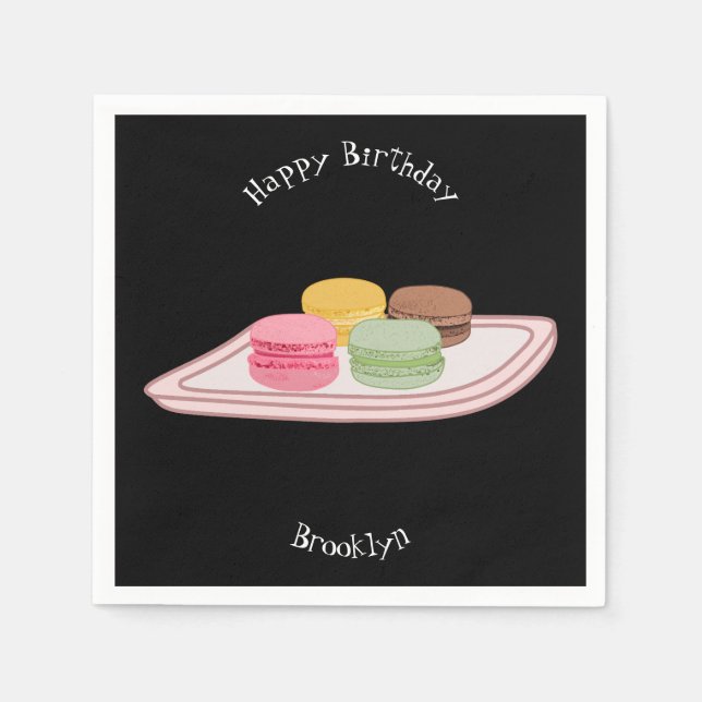 illustration av tecknaden Macaron Pappersservett (Framsidan)