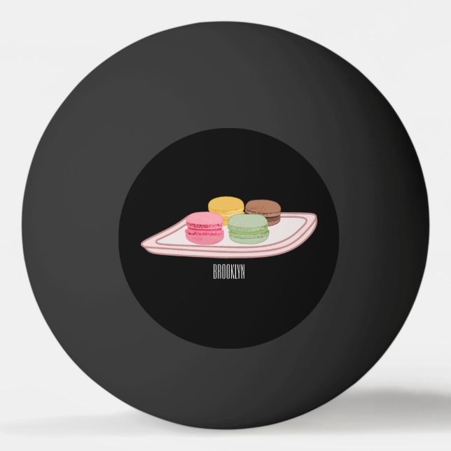 illustration av tecknaden Macaron Pingisboll (Framsidan)