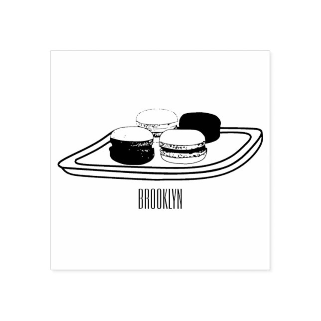 illustration av tecknaden Macaron Stämpel (Tryck)