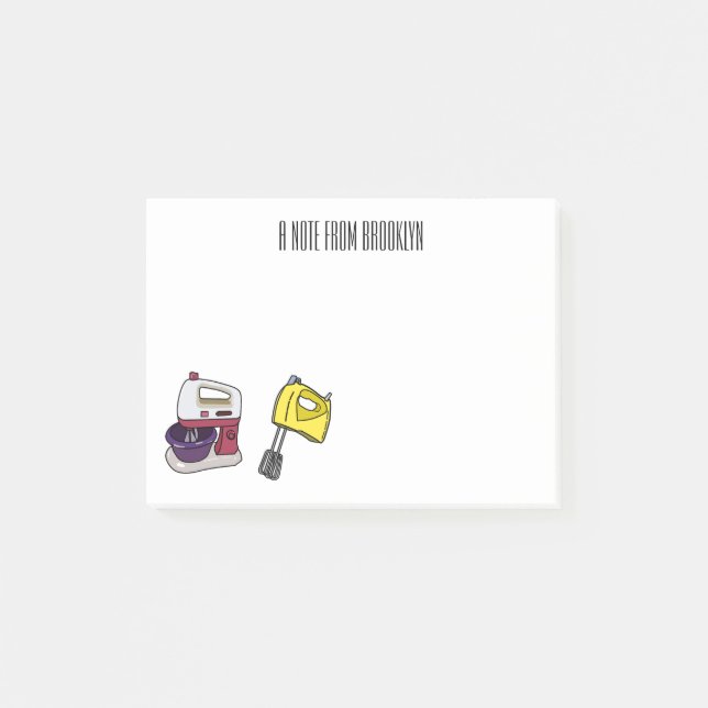 illustration av tecknaden Mixer Post-it Block (Framsida)