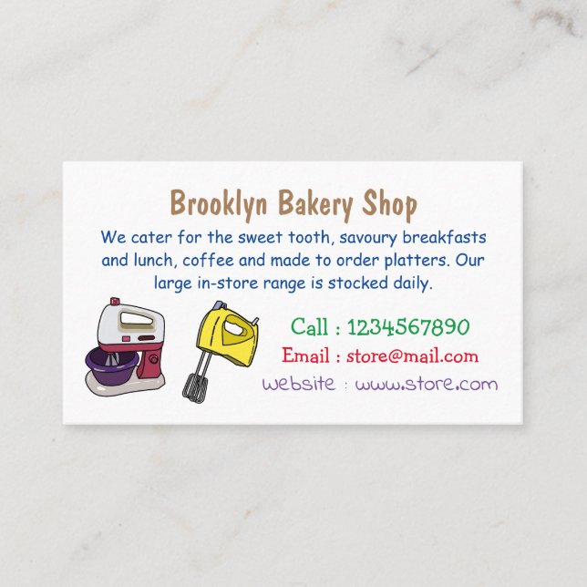 illustration av tecknaden Mixer Visitkort (Framsida)