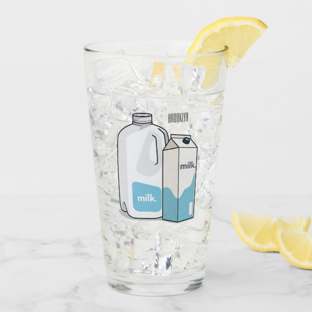 illustration av tecknaden mjölk glaskopp (Bakside Is)