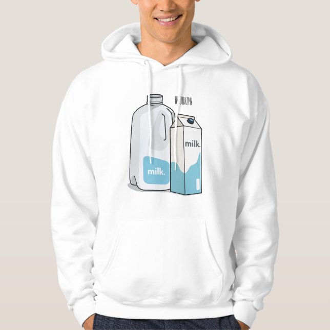 illustration av tecknaden mjölk hoodie (Framsida)