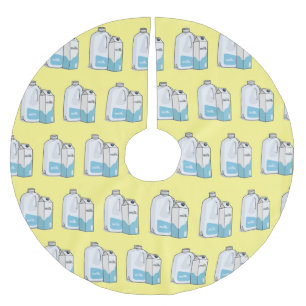 illustration av tecknaden mjölk julgransmatta borstad polyester