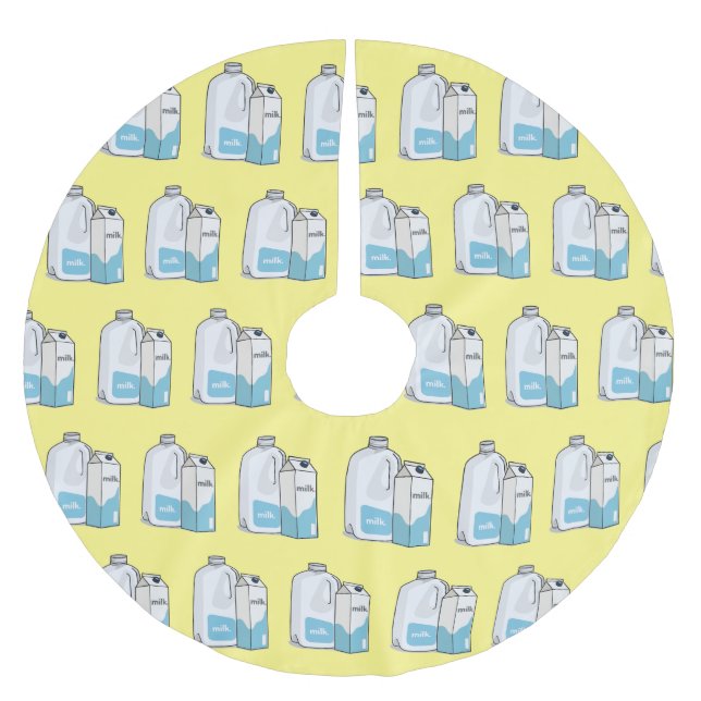 illustration av tecknaden mjölk julgransmatta borstad polyester (Framsidan)