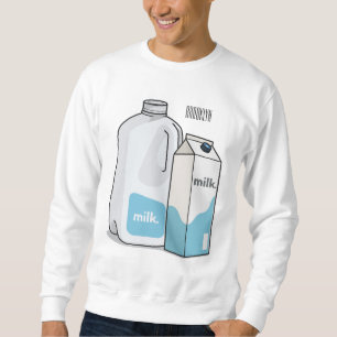 illustration av tecknaden mjölk lång ärmad tröja