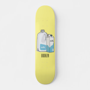 illustration av tecknaden mjölk mini skateboard bräda 18,5 cm
